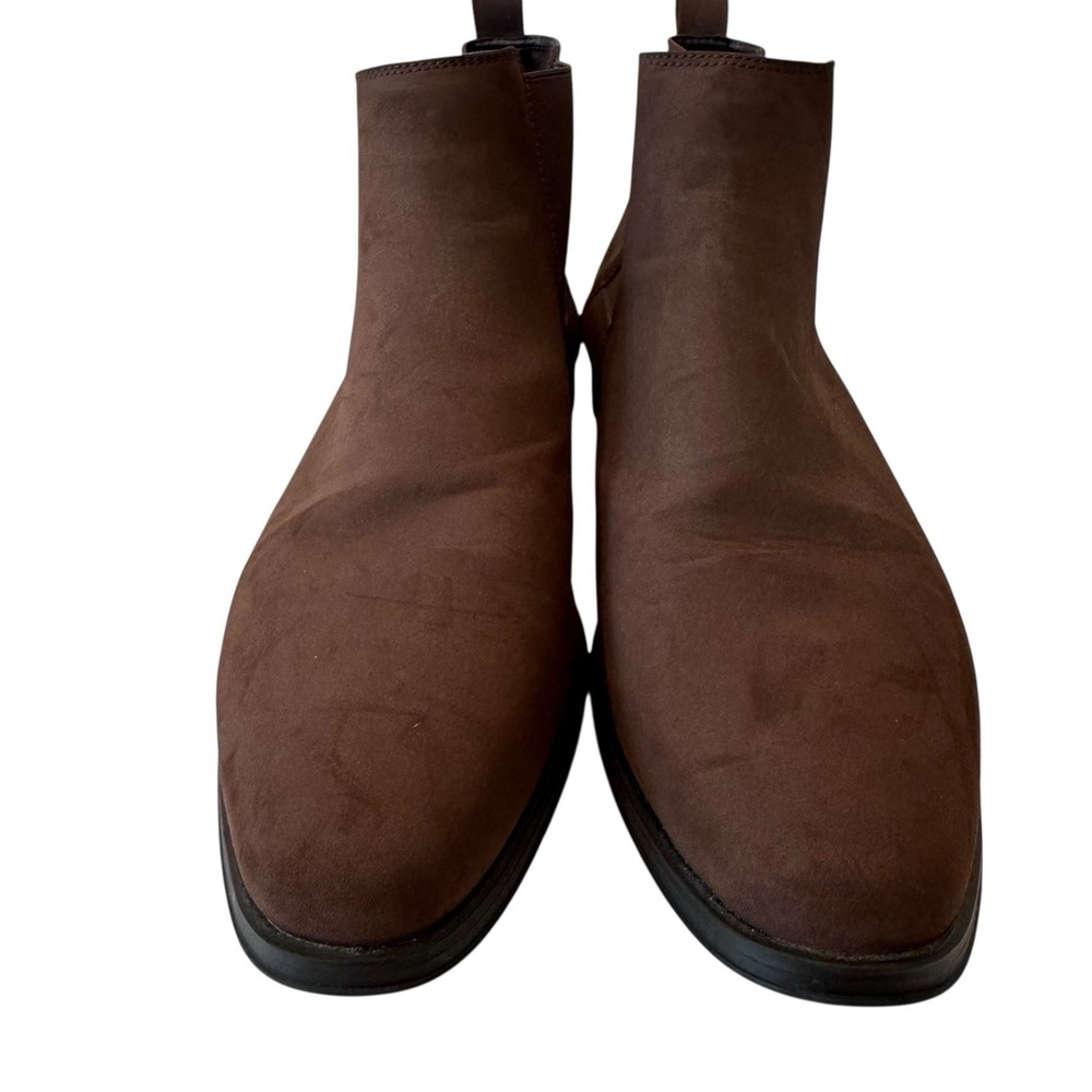 ASOS Design Chelsea Slip on Boots In Brown Suede Size 15 - Picture 3 of 10